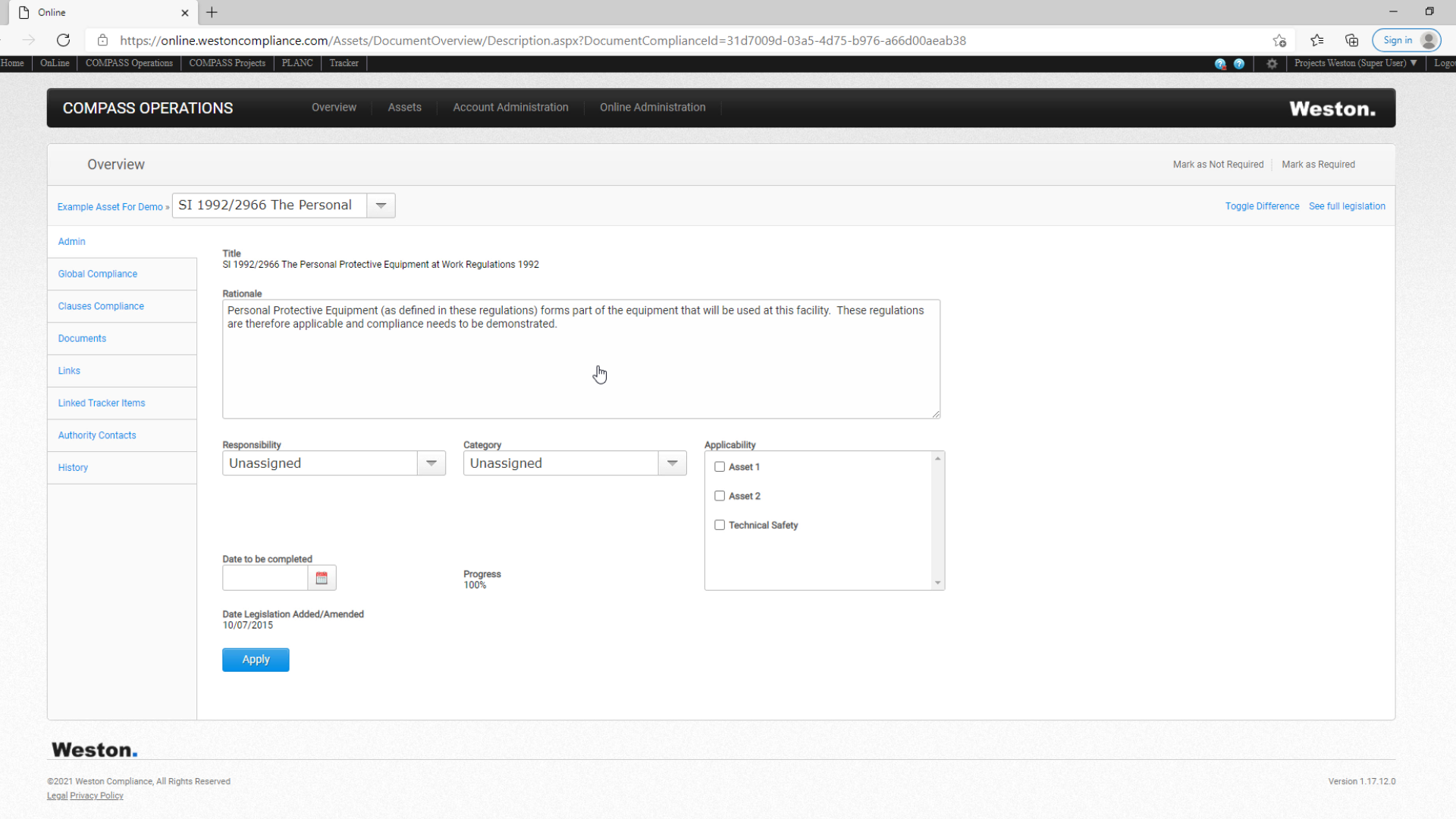 admin page