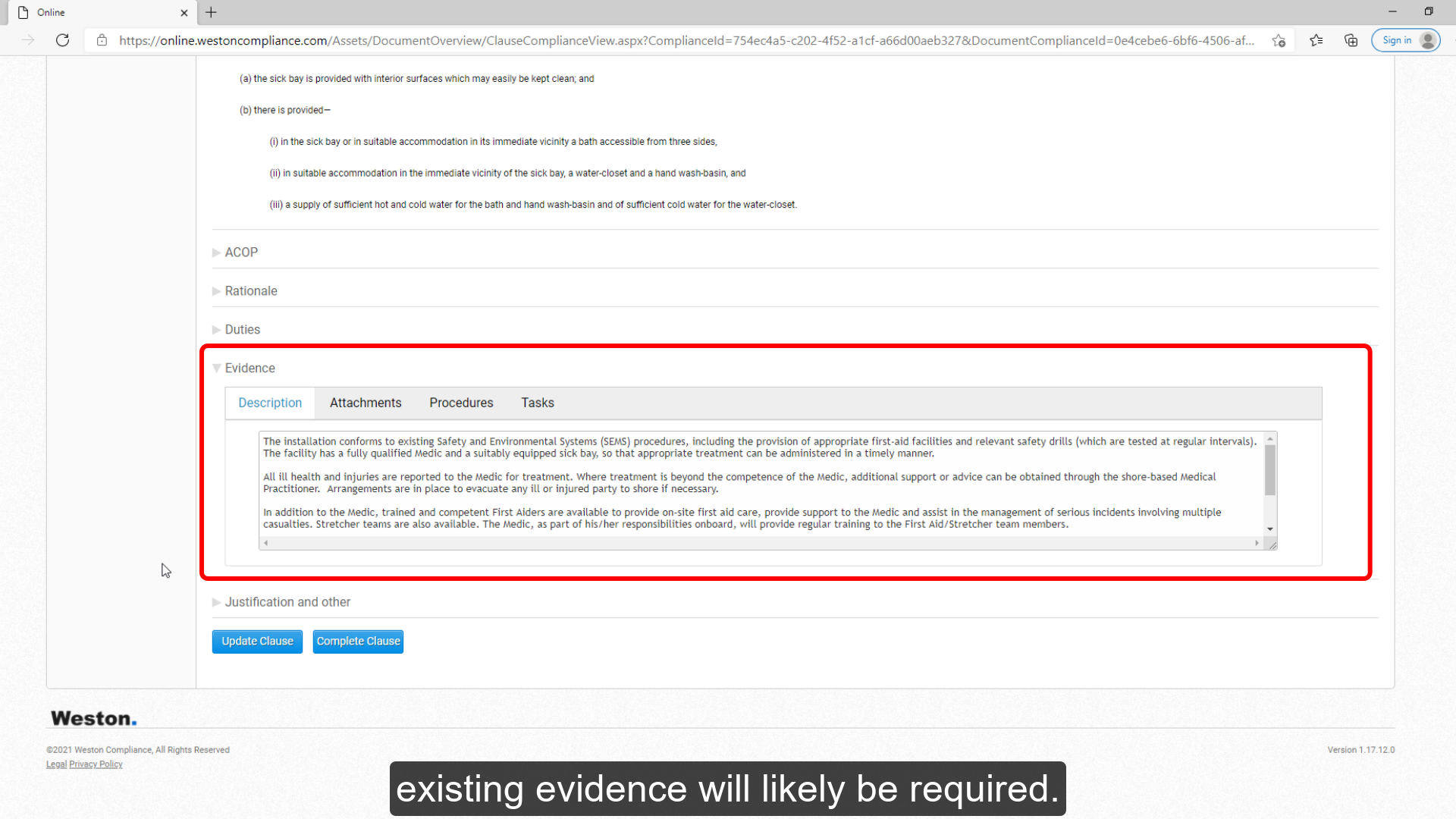 update to evidence when amendment is considered to be important